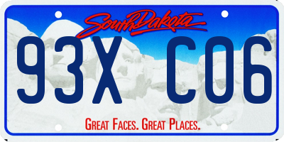 SD license plate 93XC06
