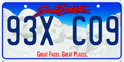 SD license plate 93XC09
