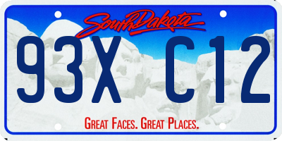 SD license plate 93XC12