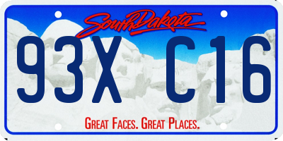 SD license plate 93XC16