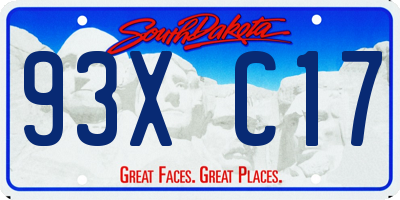 SD license plate 93XC17