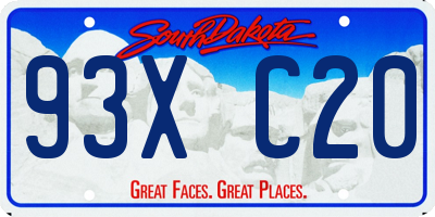 SD license plate 93XC20