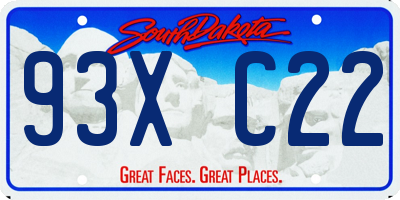 SD license plate 93XC22