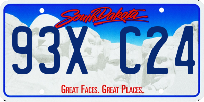 SD license plate 93XC24