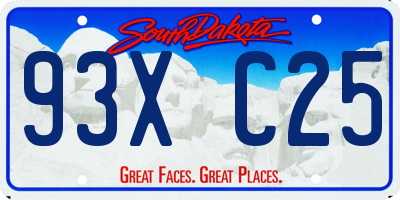 SD license plate 93XC25