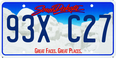 SD license plate 93XC27