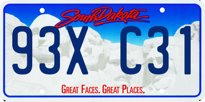 SD license plate 93XC31