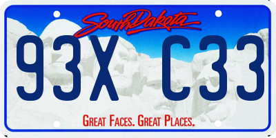 SD license plate 93XC33
