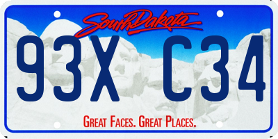 SD license plate 93XC34