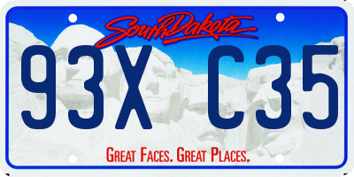 SD license plate 93XC35