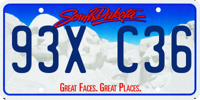 SD license plate 93XC36