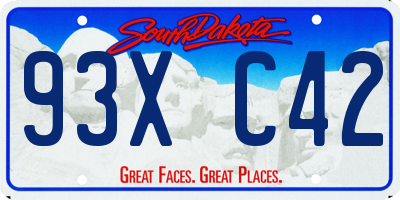 SD license plate 93XC42
