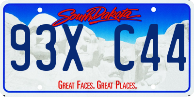 SD license plate 93XC44