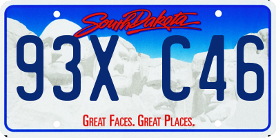 SD license plate 93XC46