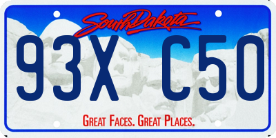 SD license plate 93XC50