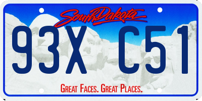 SD license plate 93XC51