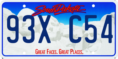 SD license plate 93XC54