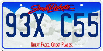 SD license plate 93XC55