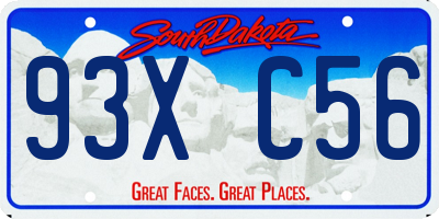 SD license plate 93XC56