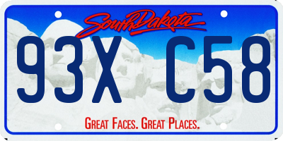 SD license plate 93XC58