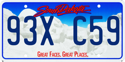 SD license plate 93XC59