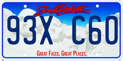 SD license plate 93XC60