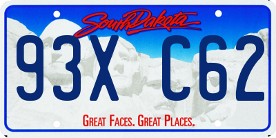 SD license plate 93XC62