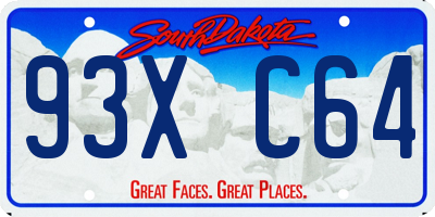 SD license plate 93XC64