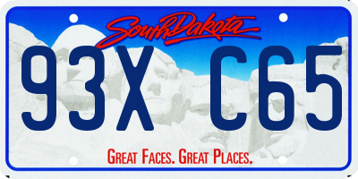 SD license plate 93XC65