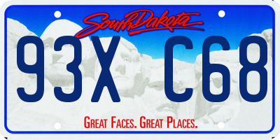 SD license plate 93XC68