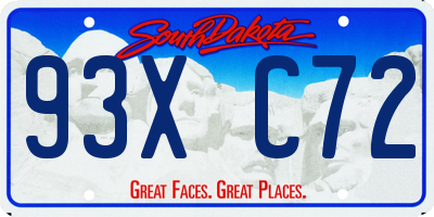 SD license plate 93XC72