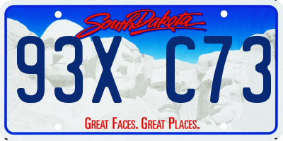 SD license plate 93XC73