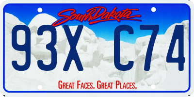 SD license plate 93XC74