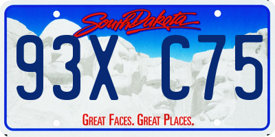 SD license plate 93XC75