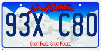 SD license plate 93XC80