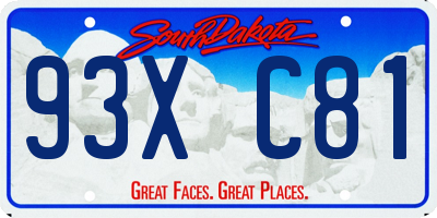 SD license plate 93XC81