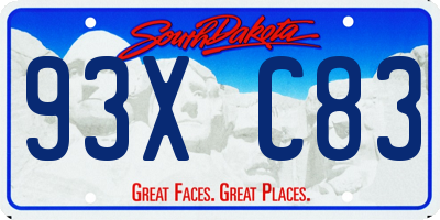 SD license plate 93XC83