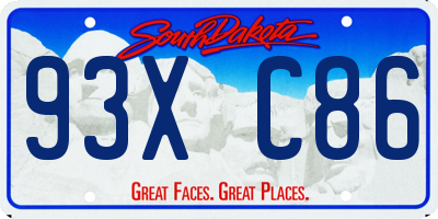 SD license plate 93XC86