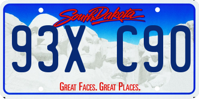 SD license plate 93XC90