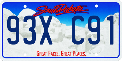 SD license plate 93XC91