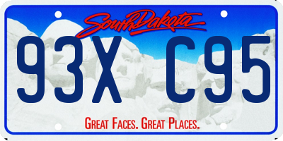 SD license plate 93XC95