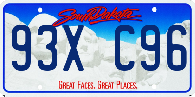 SD license plate 93XC96
