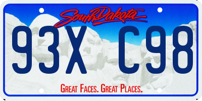 SD license plate 93XC98