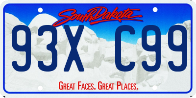 SD license plate 93XC99