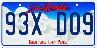 SD license plate 93XD09