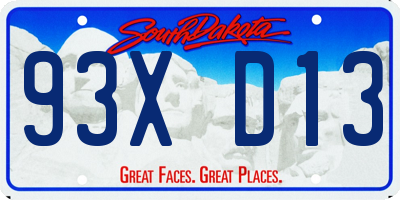 SD license plate 93XD13