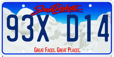 SD license plate 93XD14