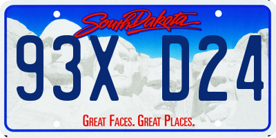 SD license plate 93XD24