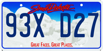 SD license plate 93XD27