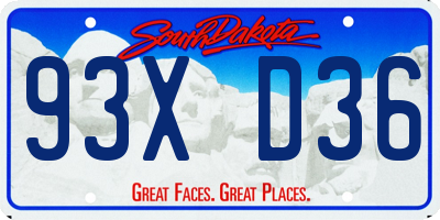 SD license plate 93XD36